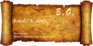 Babák Odó névjegykártya